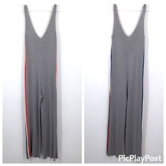 Spiritual Gangster gray ribbed rainbow track jumper sleeveless M boxD - Picture 5 of 6